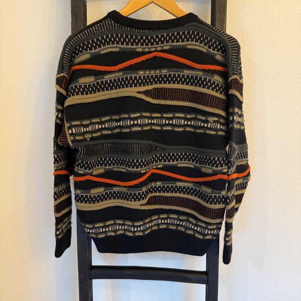 Vintage Toorallie Pure Merino Wool Sweater Multi Color Striped Coogie style - Picture 2 of 6
